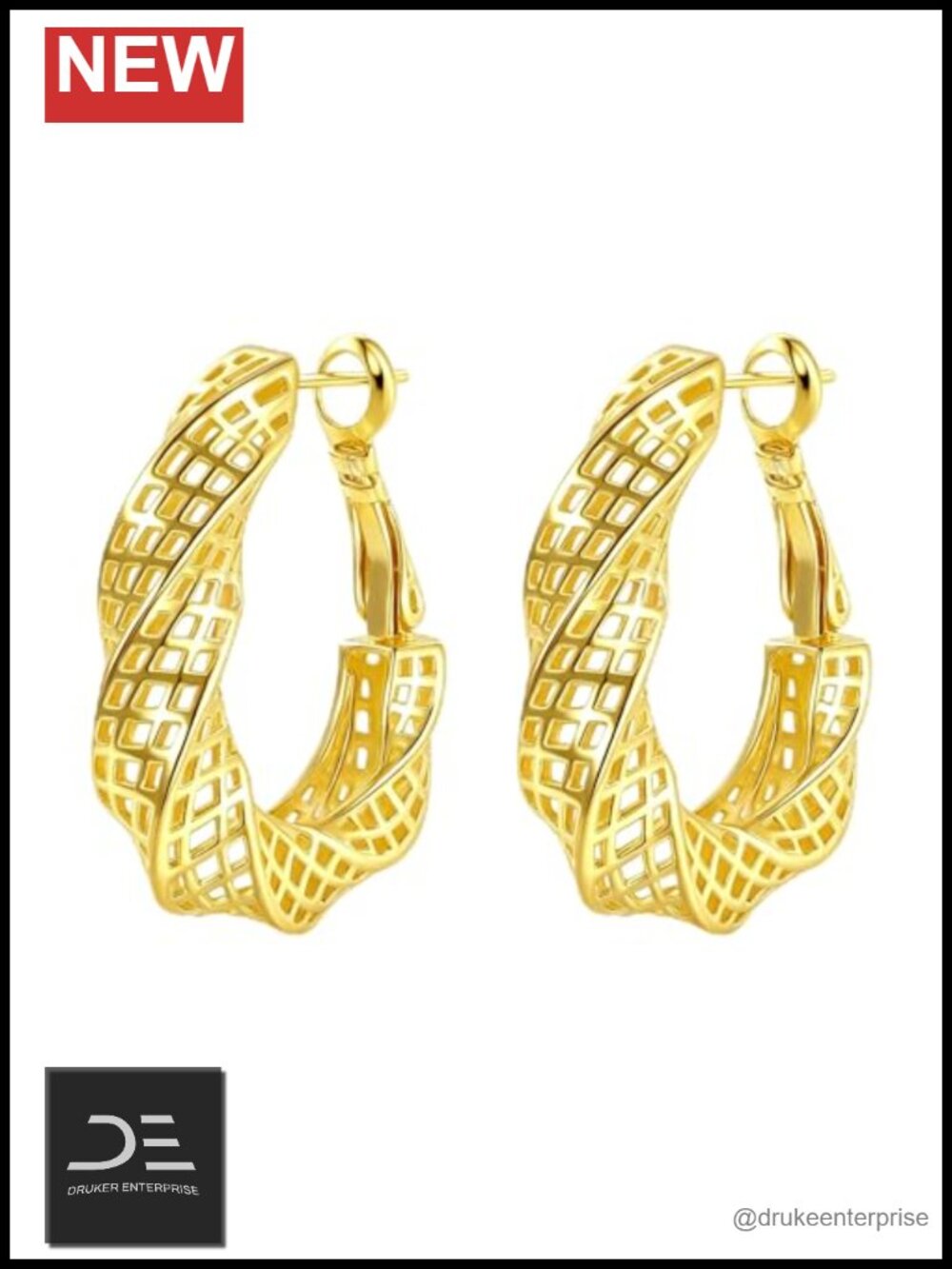 14K Gold Oval Hoop Earrings for Women Chunky Lever Back Hypoallergenic Gift Box